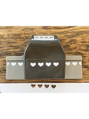 Stampin Up! Heart Border Paper Punch Craft Tool Gray Scrapbooking Supply